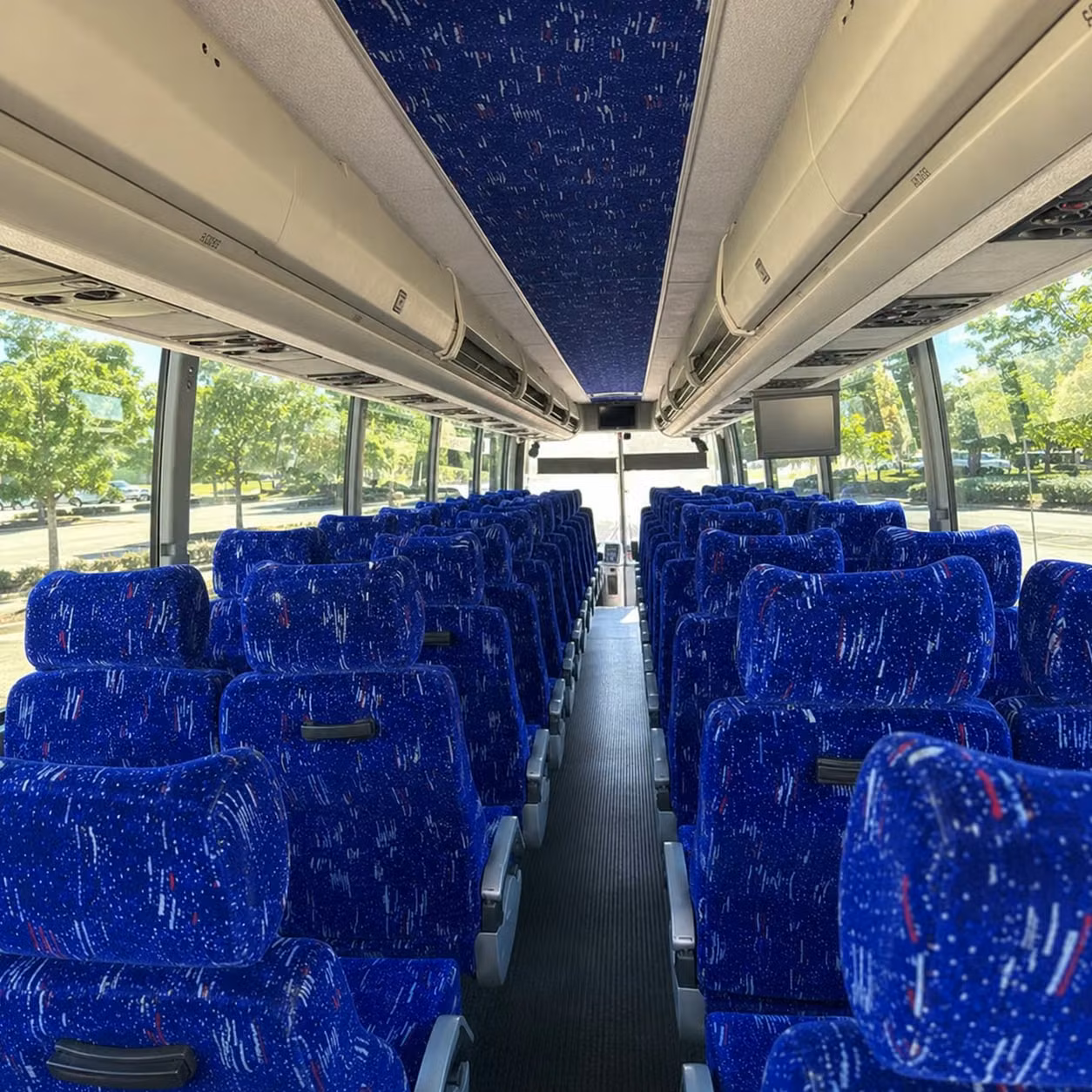 56 passenger charter bus inside